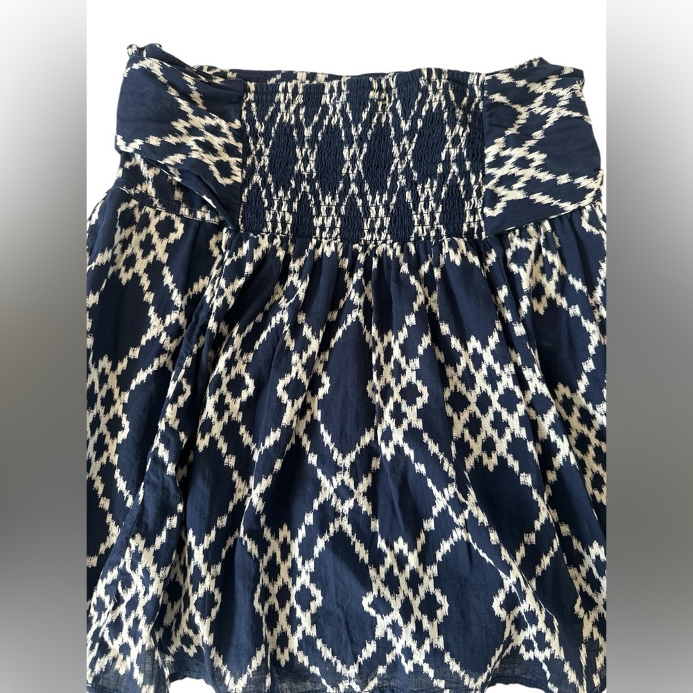 Anthropologie Navy Blue Rimbaud Tie-Waist Cotton Mini Skirt - Picture 9 of 11